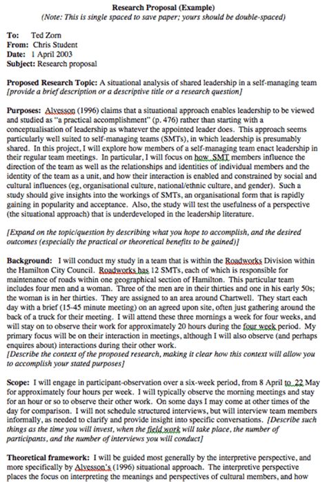 Of Proposal Paper Examples Research