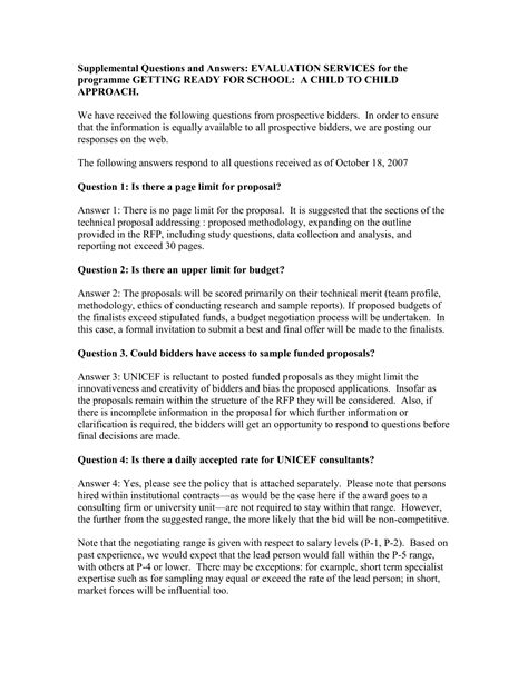 Of Supplemental Sample Answers Questions