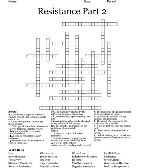 Of a resistance unit crossword. So what should you be doing to max out your memory, both now and in the future? Doing those crosswords really is a good place to start, but it’s not your only option. Here are 15 e... 
