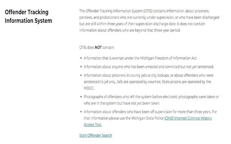 Offenders Tracking Information System Michigan