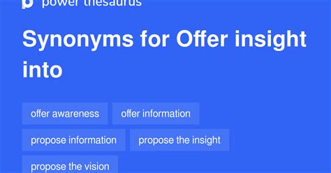 Offer Insight synonyms - 11 Words and Phrases for Offer