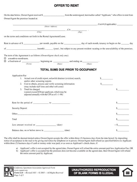 Offer to Rent Form Fill Out and Sign Printable PDF Template signNow