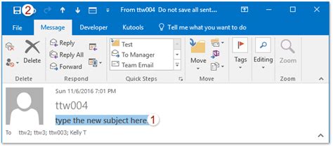 Office 365 (Outlook Client for Windows) - Edit the Subject Line of …