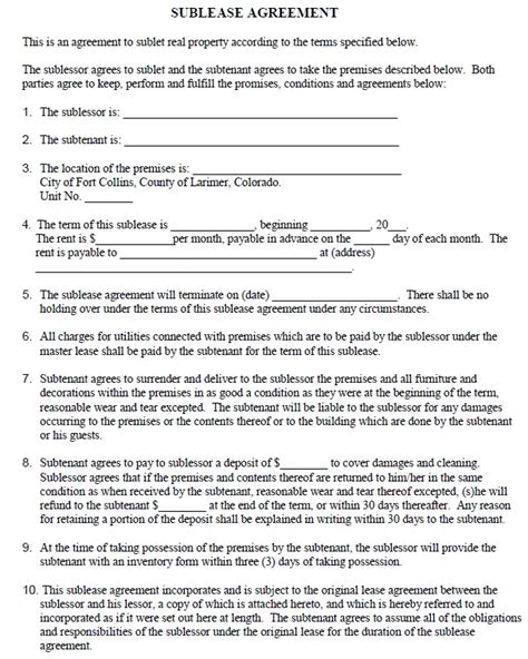 Office Sublease Agreement Templates - Office …