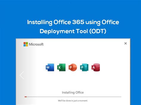 Office deployment tool. The Office Deployment Tool is a command-line tool used to install Microsoft 365 Apps. It allows for control over the installation of specific apps and languages, as well as the choice between 32-bit or 64-bit installation. This tool is especially beneficial for larger organizations that require a customized deployment of Office. 