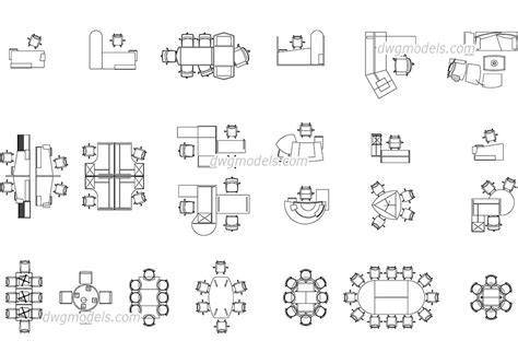 Office furniture DWG, free CAD Blocks download