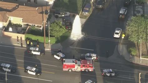 Officer injured, fire hydrant sheared following pursuit near Burbank airport