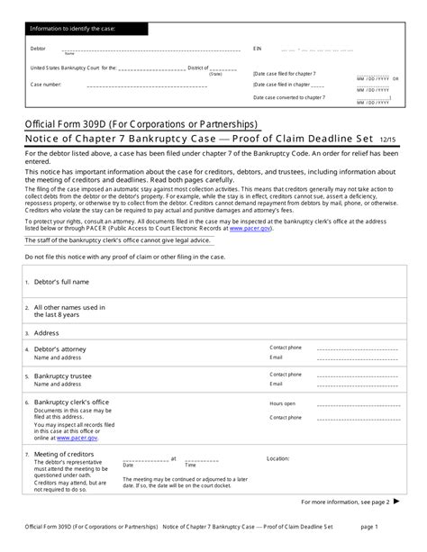 Official Form 309D Download Printable PDF or Fill Online Notice of