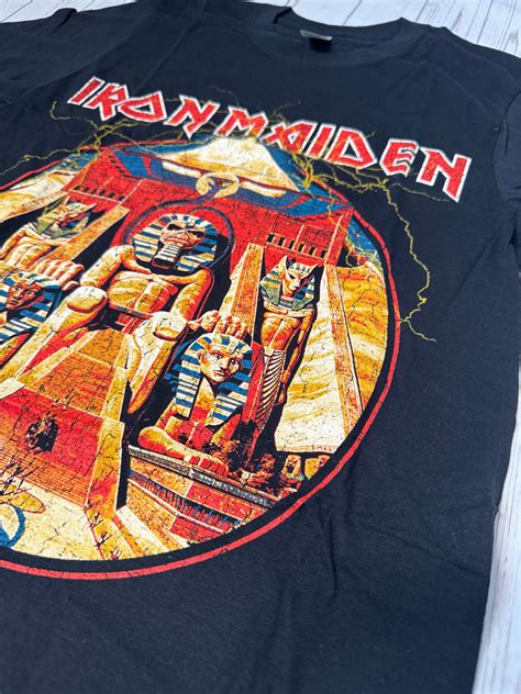 Official Iron Maiden Powerslave Lightning Circle T-Shirt