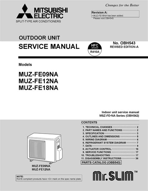 Official Mitsubishi MUZ-FE09NA central air conditioner parts