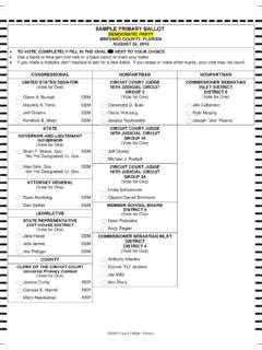 Official Primary Election Ballot Democratic Party, Brevard …