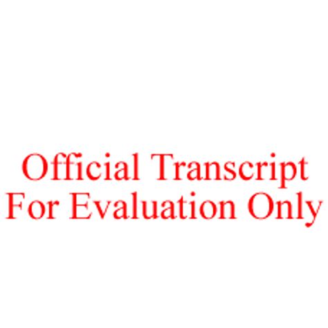 Official Transcript For Evaluation Only Rubber Stamp selfinking