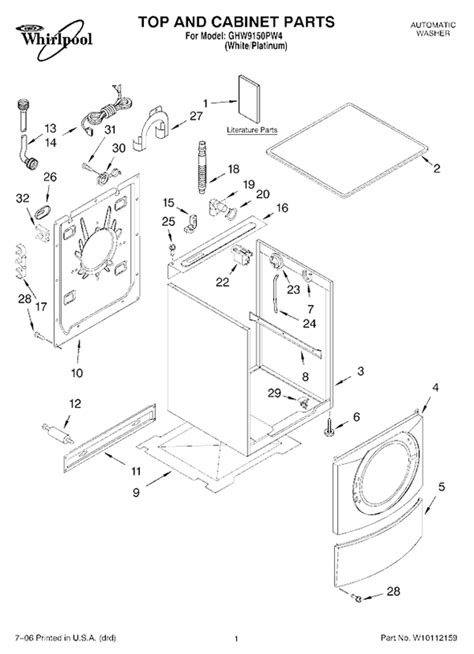 Official Whirlpool GHW9150PW4 washer parts