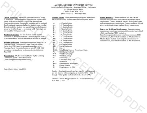 Official transcript.  For coursework to be accepted for certification, ...