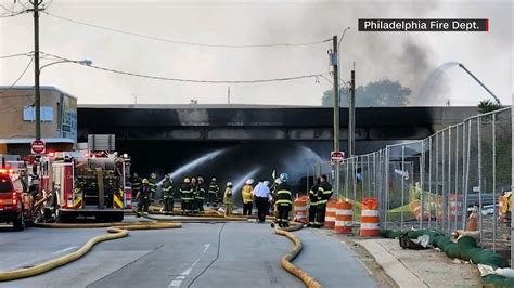 Officials say driver lost control of gas-filled tanker before fire collapsed main East Coast highway