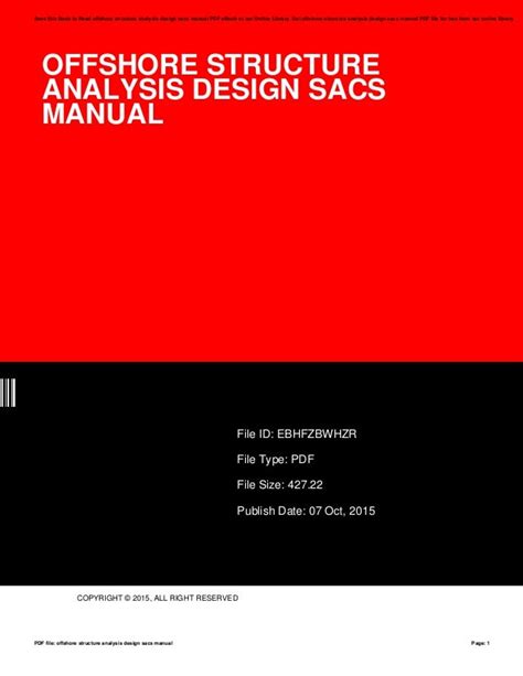 Offshore structure analysis design sacs manual. - 2003 2004 polaris msx 140 personal watercraft repair manual.