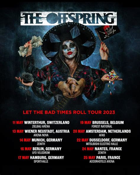 Get the The Offspring Setlist of the concert at Velodrom, Berlin, Germany on May 16, 2023 from the Let the Bad Times Roll Tour and other The Offspring Setlists for free on setlist.fm!. 