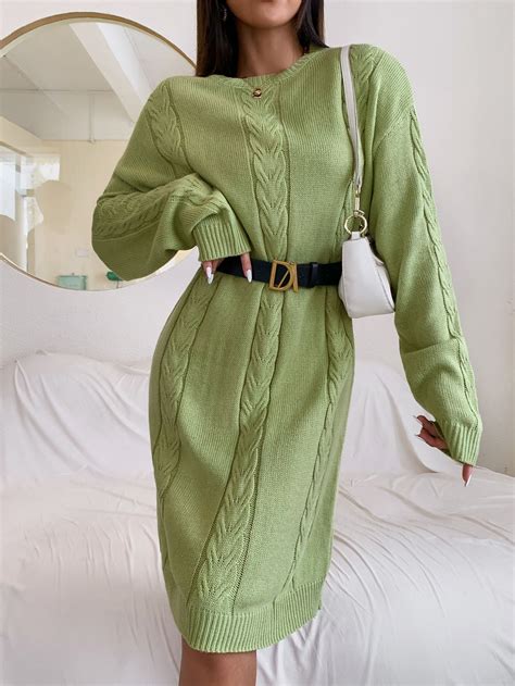 OfftheShoulder Sweater Dress Green knit dress, Dresses, Sweater dress