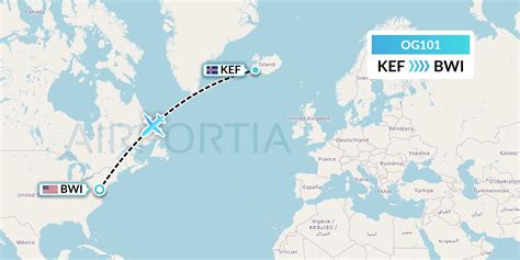 Og101 flight. Reykjavik (Keflavik) to Baltimore-Washington Flights. Flights from KEF to BWI are operated 7 times a week, with an average of 1 flight per day. Departure times vary between 15:05 - 17:00. The earliest flight departs at 15:05, the last flight departs at 17:00. However, this depends on the date you are flying so please check with the full flight ... 