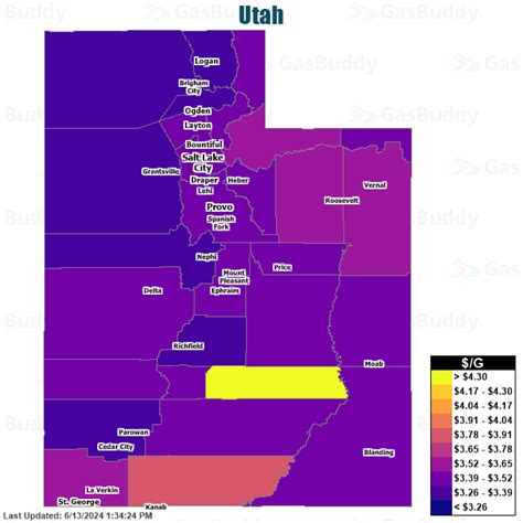 Search for cheap gas prices in Utah, Utah; find local Utah gas prices & gas stations with the best fuel prices. Not Logged In ... Ogden: crchead9. 4 hours ago. 3.27. update. Maverik 508 East 300 South & 500 E: Salt Lake City - Central: Owner. 1 hour ago. 3.29. update. Conoco 130 W Center St & 100 W:. 