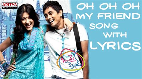 Oh My Friend Lyrics Telugu & English - Happy days - 2007