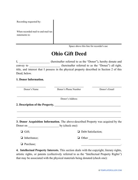 Ohio Gift Deed Forms Deeds.com