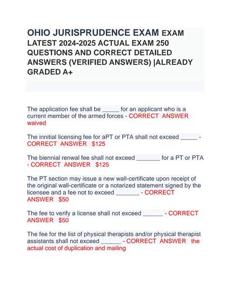 Ohio OT Jurisprudence Exam