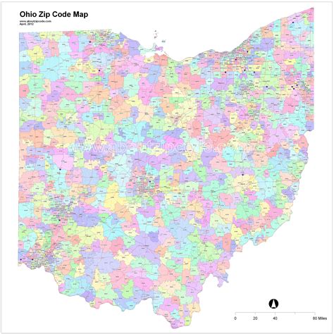 Ohio Zip Code Map, Ohio Postal Code