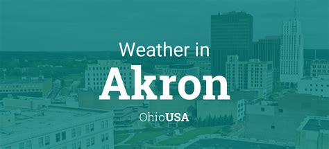 Weather in Akron, Ohio, USA. Weather Today Weather Hourly 14 Day Forecast Yesterday/Past Weather Climate (Averages) Now. 81 °F. Passing clouds. Feels Like: 82 °F. Forecast: 80 / 62 °F. Wind: 8 mph ↑ from West. Upcoming 5 hours. See more hour-by-hour weather. Forecast for the next 48 hours.