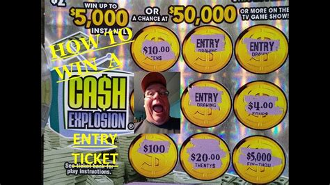Get the app today! Play the Cash Explosion® scratch-off game and you could win your way onto the Ohio Lottery's own TV Game Show. If the word "ENTRY" appears three times on your Cash Explosion scratch-off ticket OR in the BONUS PLAY box on your Cash Explosion Cashword ticket, you can enter to be a contestant right here.. 