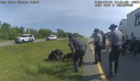Ohio officer put on paid leave amid probe into police dog attack on surrendering truck driver