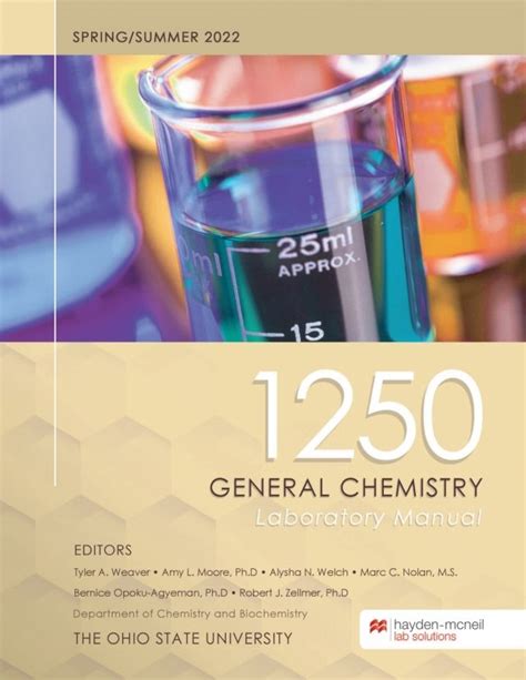 Ohio state chem 1250 lab manual. - Handbook of chemical and biological warfare agents second edition.