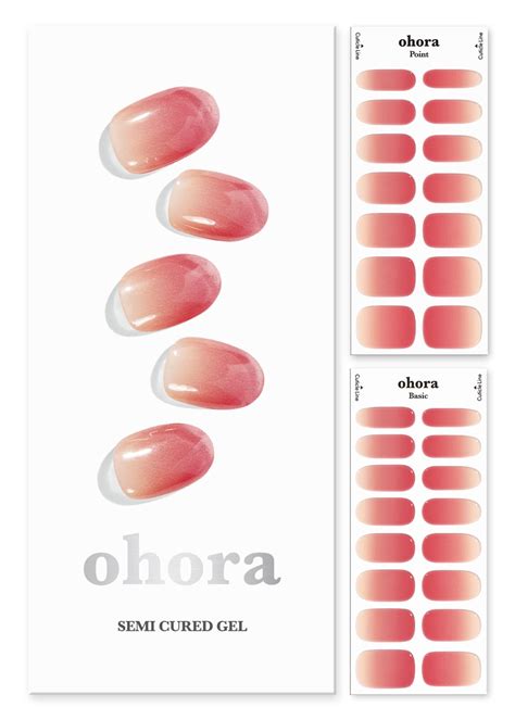 Ohora gel nails. To access detailed instructions on how to apply ohora semi-cured gel nails, simply scan the QR code located on the side of the package. Features Easy Application & Removal Safe Cosmetic-Grade Formula Fits on Any Size Nail Unique C-Curve Design Manufactured with Care ... Cure strips 1-3 times under the ohora Gel Lamp. (Timer can be set for 45 or 60 … 