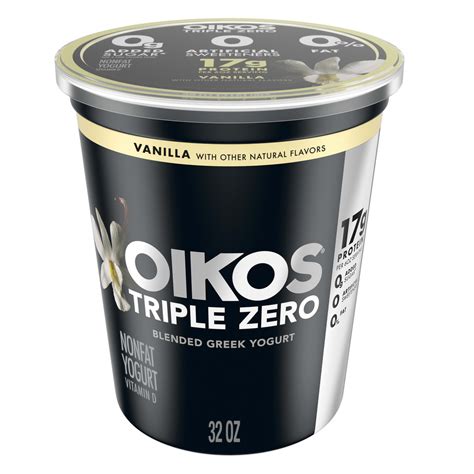 Oikos Triple Zero 15g Protein, Sugar Free Nonfat Vanilla Greek …