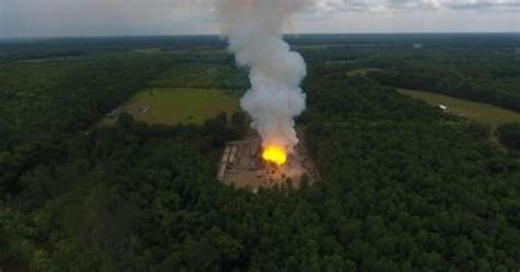 Oil well on fire in Arnauldville Louisiana. June 29 2024