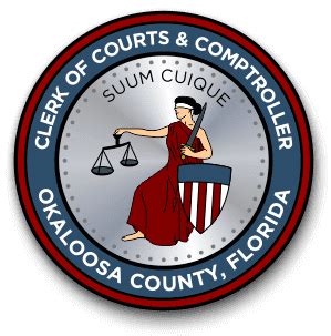 The Okaloosa County Clerk of the Court, located in Crestview, Florida, is the official keeper of public records for Okaloosa County. The Clerk's office ensures that public records are retained, archived, and made accessible to the public in accordance with all laws and regulations.. 
