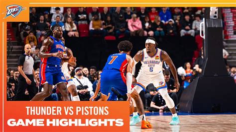 Play-by-play action for the Oklahoma City Thunder vs. Detroit Pistons NBA game from October 30, 2023 on ESPN.