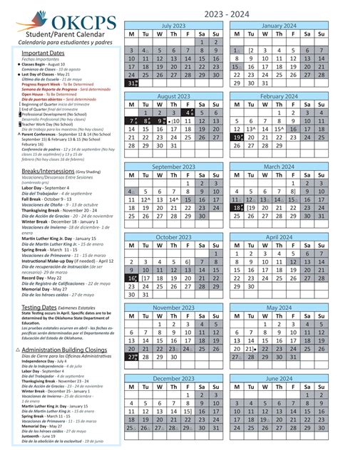Okcps Calendar 2024 25