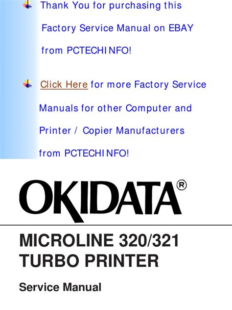 Oki microline 321 turbo service manual. - Manuale dello scanner radio shack pro 433.