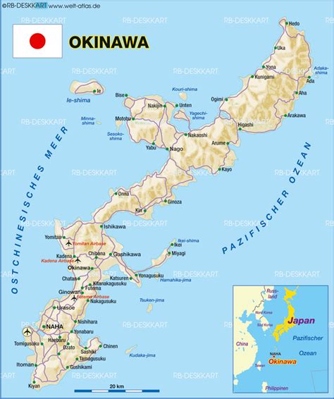 Okinawa on map. Battle Studies: Okinawa Campaign. The Battle of Okinawa (April-June 1945) was the largest amphibious assault operation of World War II. Three Marine divisions, four Army divisions and the US Navy fought on land, air & sea for 82 days to secure this key island in the War of the Pacific. Home. 