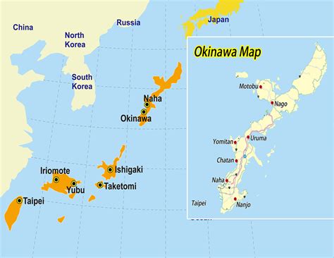 Okinawa on the map. Navigating Okinawa is a breeze with these transportation options. There are plenty of options when it comes to getting around Okinawa. On the main island, public transportation such as monorail, buses, and taxis make traveling between destinations quick and convenient. But rental cars, bicycles, and motorcycles are a great way to get off the ... 