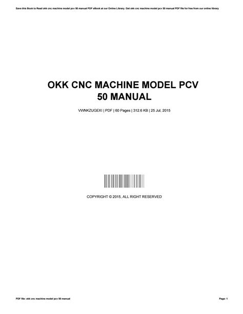 Okk cnc machine model pcv 50 manual. - Sieg der deutschen volksgesundheit im weltkriege.