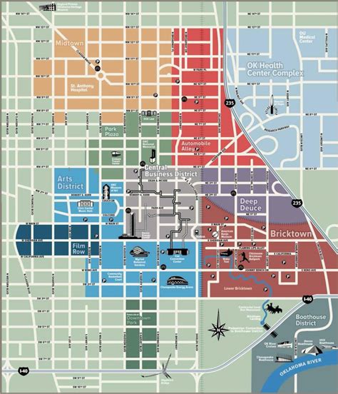 Oklahoma City downtown map - Ontheworldmap.com