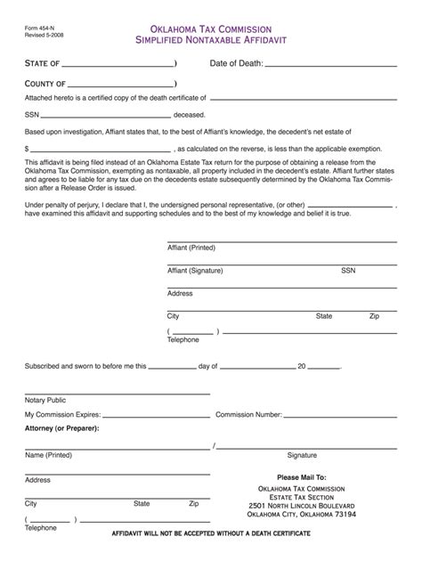 Oklahoma Inheritance Tax Waiver Form Fill Out and Sign Printable PDF