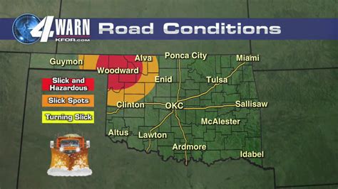 Road Weather. Locations. Layers. Past. 4:35 AM PST. Get the latest Oklahoma City traffic updates. View live traffic conditions from the KFOR traffic team.. 