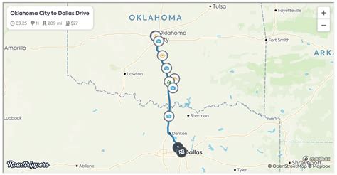 Your trip begins in Marietta, Oklahoma. It ends in Dallas, Texas. If you're planning a road trip, you might be interested in seeing the total driving distance from Marietta, OK to Dallas, TX. You can also calculate the cost to drive from Marietta, OK to Dallas, TX based on current local gas prices and an estimate of your car's best gas mileage.. 