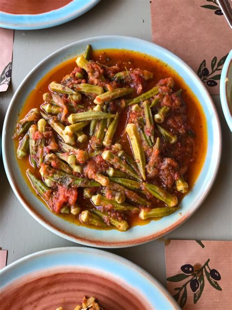 Okra with Tomatoes -- Bamies Me Saltsa - Greek Cuisine