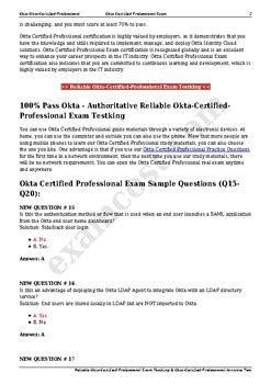 Okta-Certified-Professional Testking