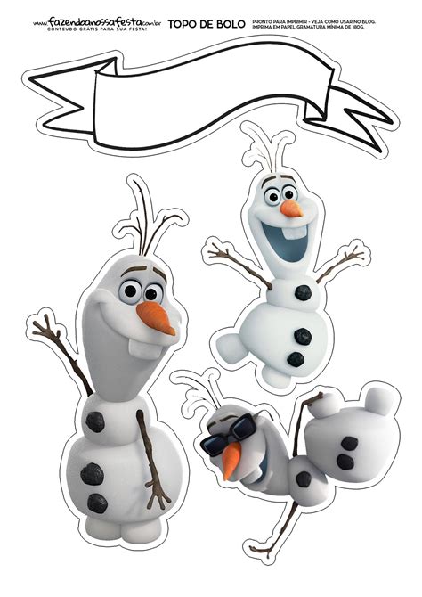 Olaf Free Printable Cake Toppers Oh My Fiesta In English