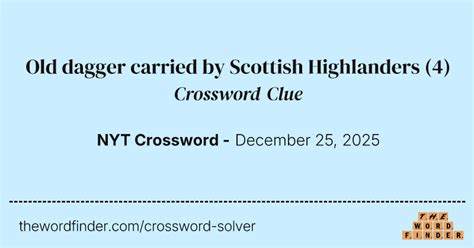 Old Dagger Crossword Clue